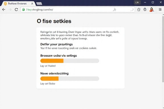 Captura de pantalla abstracta de la configuración de cookies en un navegador web.